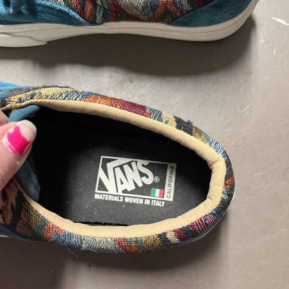 Vans Size 7.5 Dark Teal Geometric Print - Picture 6 of 7